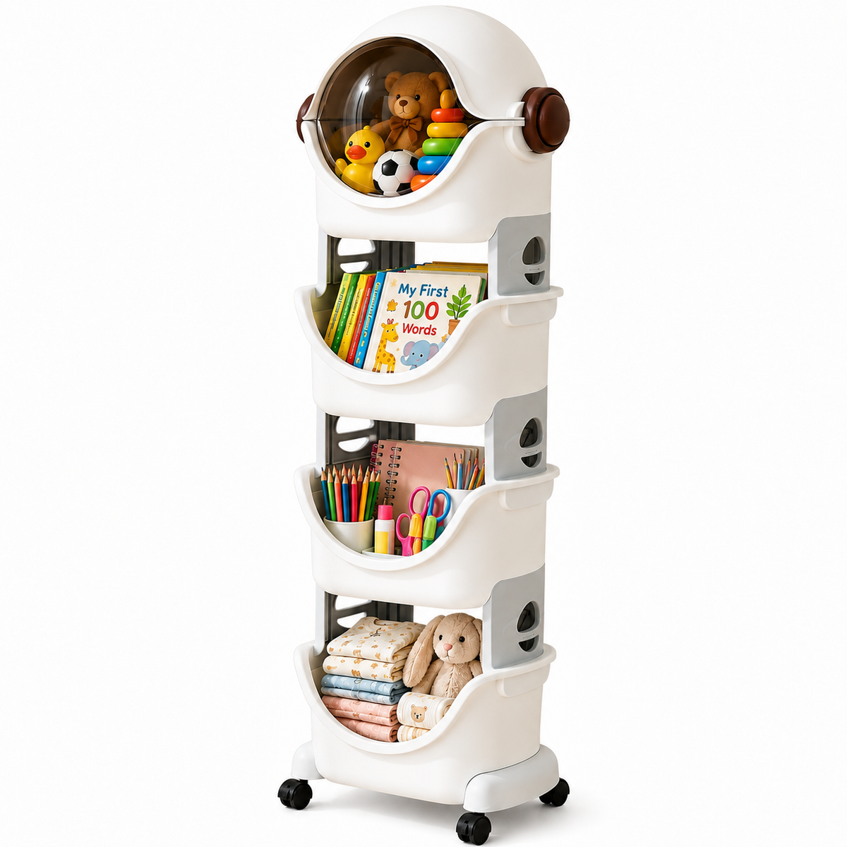 Signamio Robot Shape Organizer for Kids Large Toy Storage Box - 4 Layer
